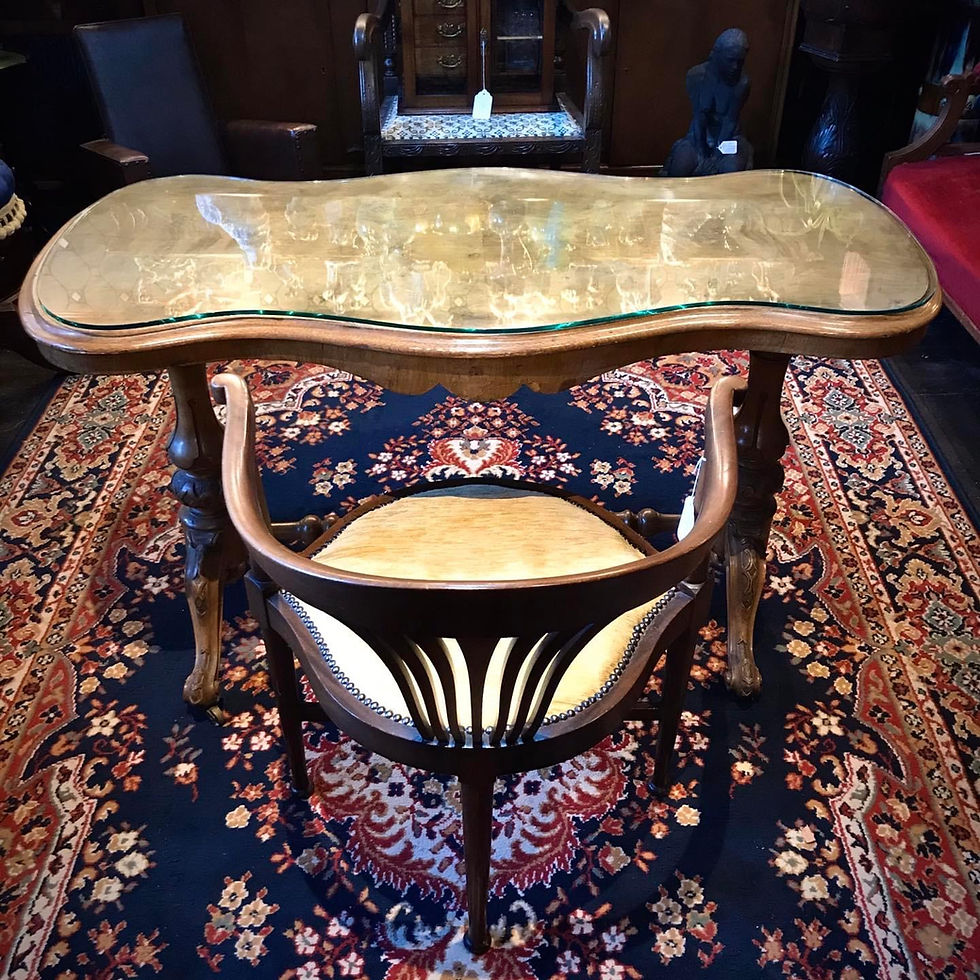 Thumbnail: ON SALE Victorian Oak Burl Veneer Ocassional Table