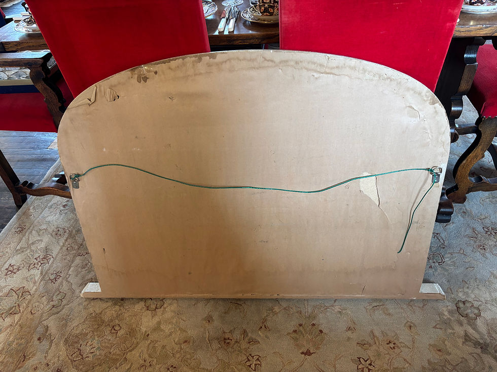Thumbnail: Large Ivory Crackle Paint Over Mantle Mirror 