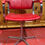 Thumbnail: Straight Back Tall Swivel Chair In Red Faux Leather On Chrome Pedestal Leg.