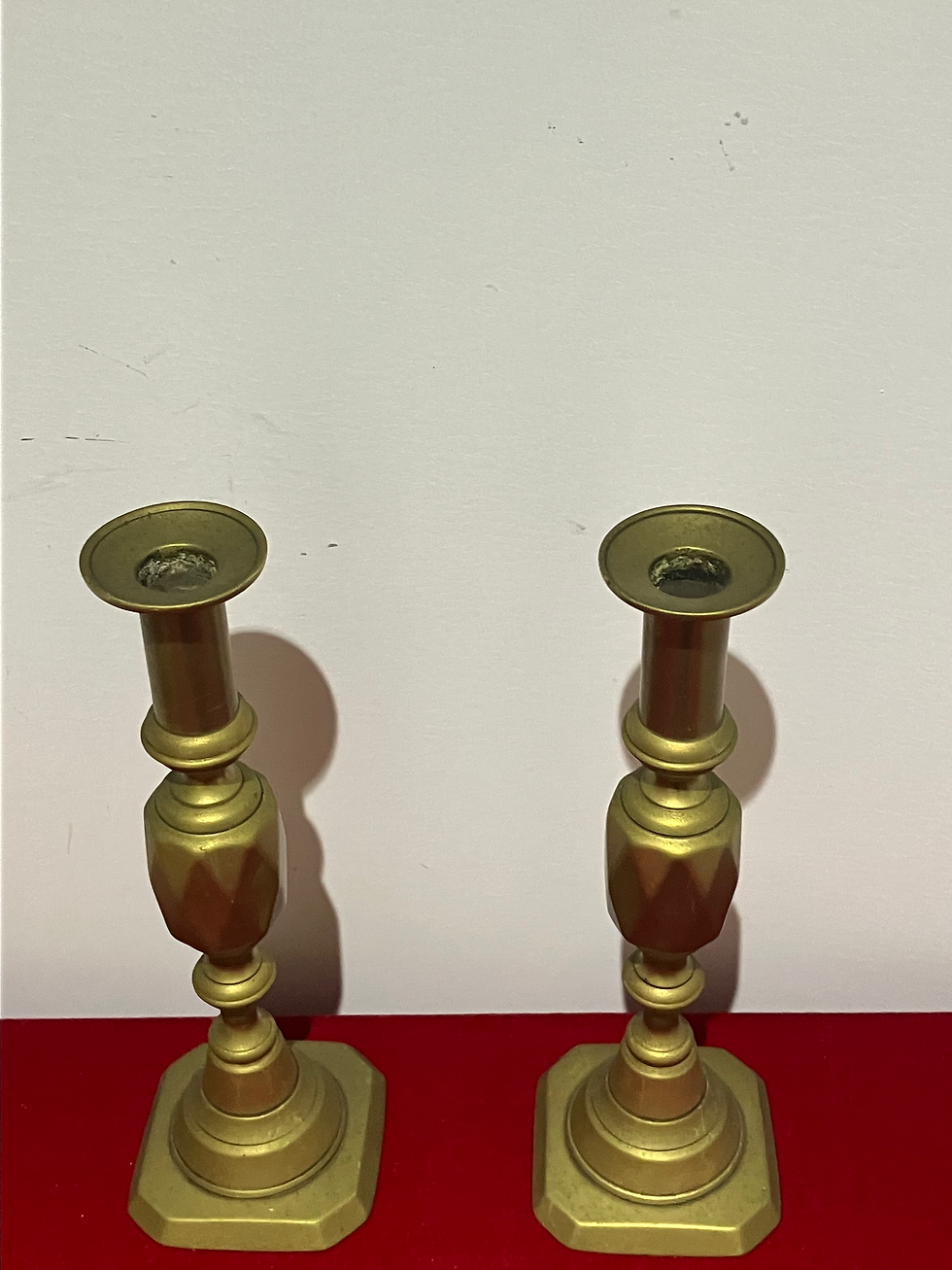Thumbnail: Large Princess of diamonds style Brass Candle Sticks