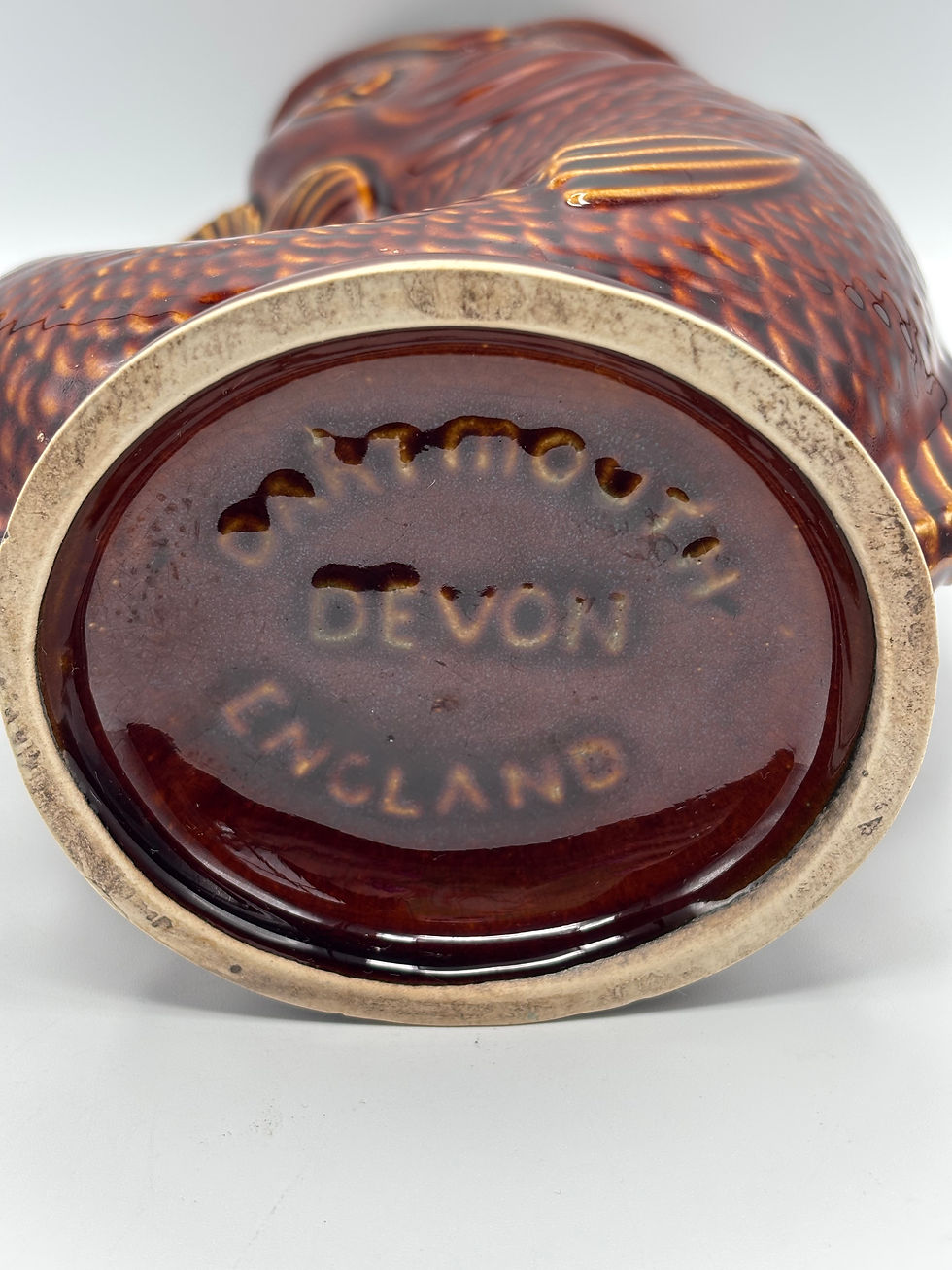 Thumbnail: Vintage Dartmouth Devon Brown Gurgle Fish Water Jug