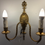 Thumbnail: Pair of Solid Brass Gilt English Adam Style Wall Sconces Ready to Fit Wall Light