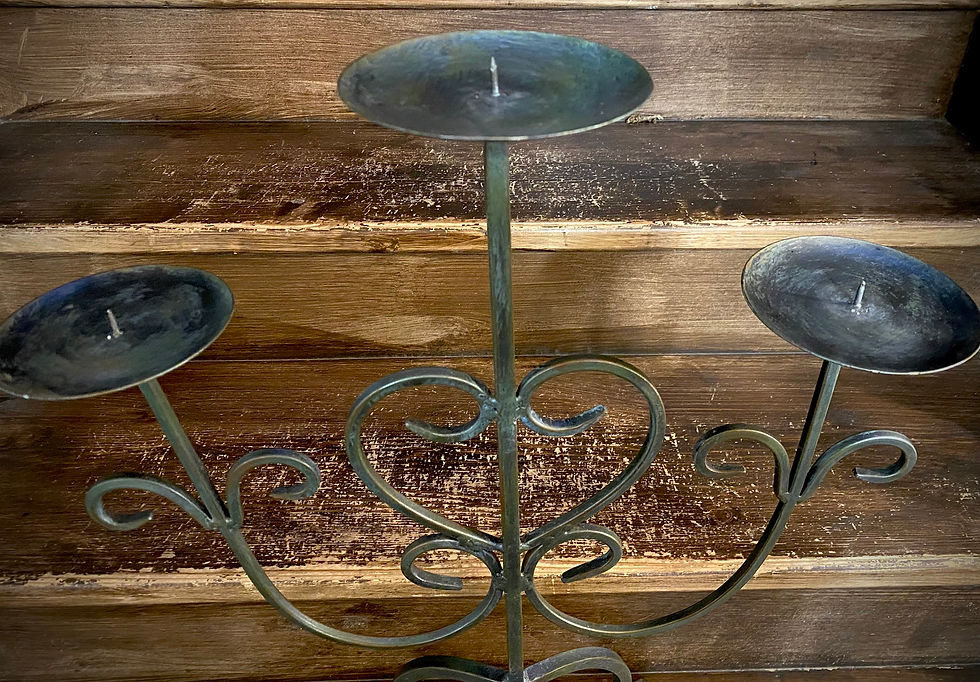 Thumbnail: Wrought Iron 3 -Arm Candle Holder
