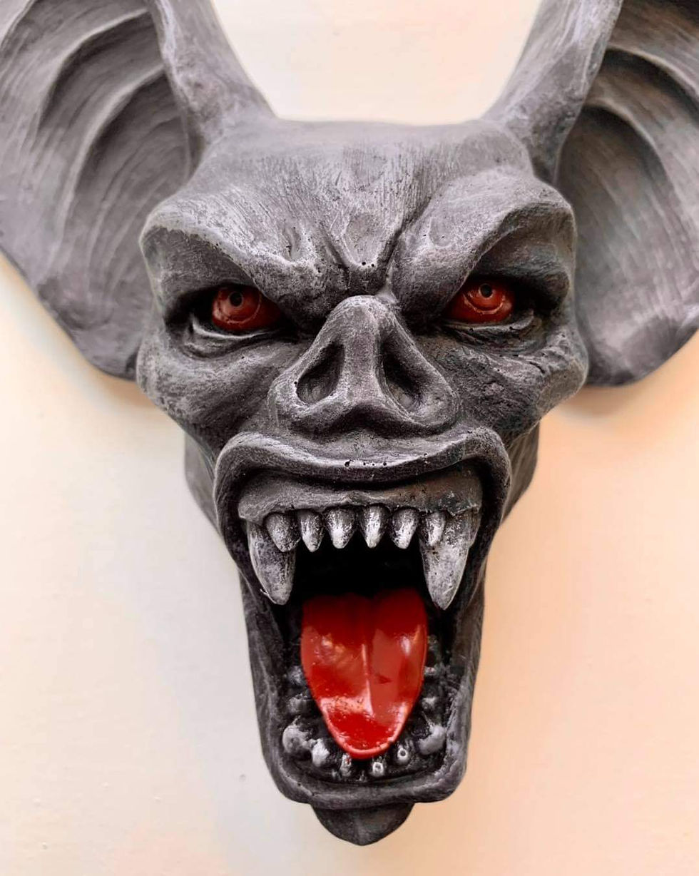 Thumbnail: “Night Salker” Hand Painted Resin Vampire Bat Wall Plaque Halloween