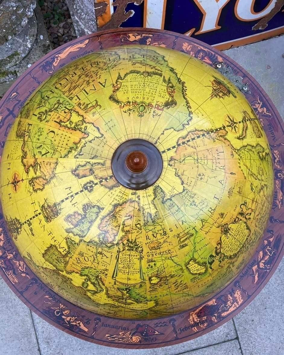 Thumbnail: Period style drinks globe with ancient Latin world map.