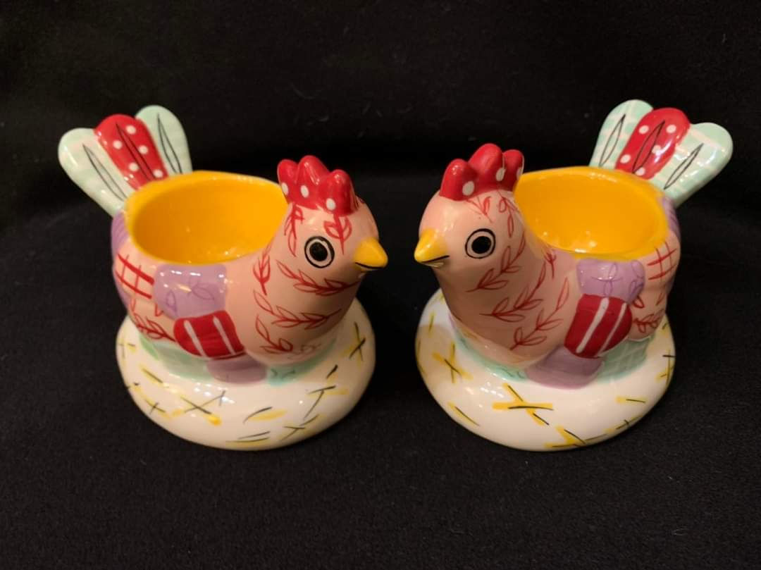 Pair Of Vintage Marks & Spencer Chicken Egg Cups