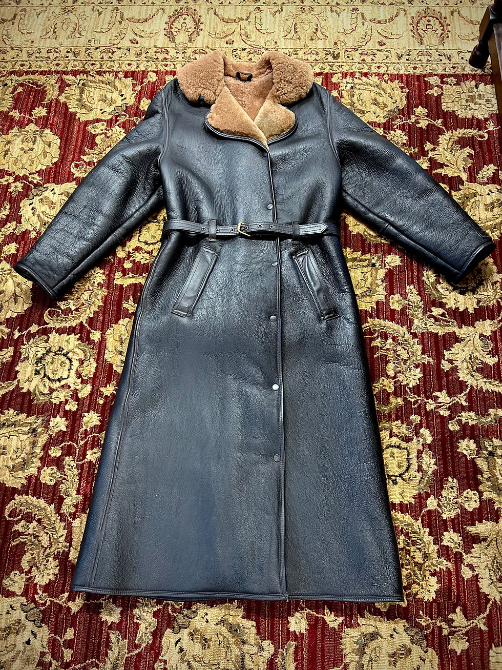 Thumbnail: Vintage 1980’s Cirrus England Flight Style Sheepskin Shearling Linked Jacket 