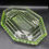 Thumbnail: Vintage Uranium Glass Green Pressed Art Deco Dressing Table Tray
