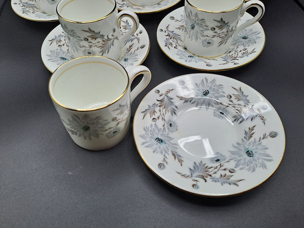 Thumbnail: Set of 6 Coalport Fine Bone China "My Fair Lady" Coffee Set