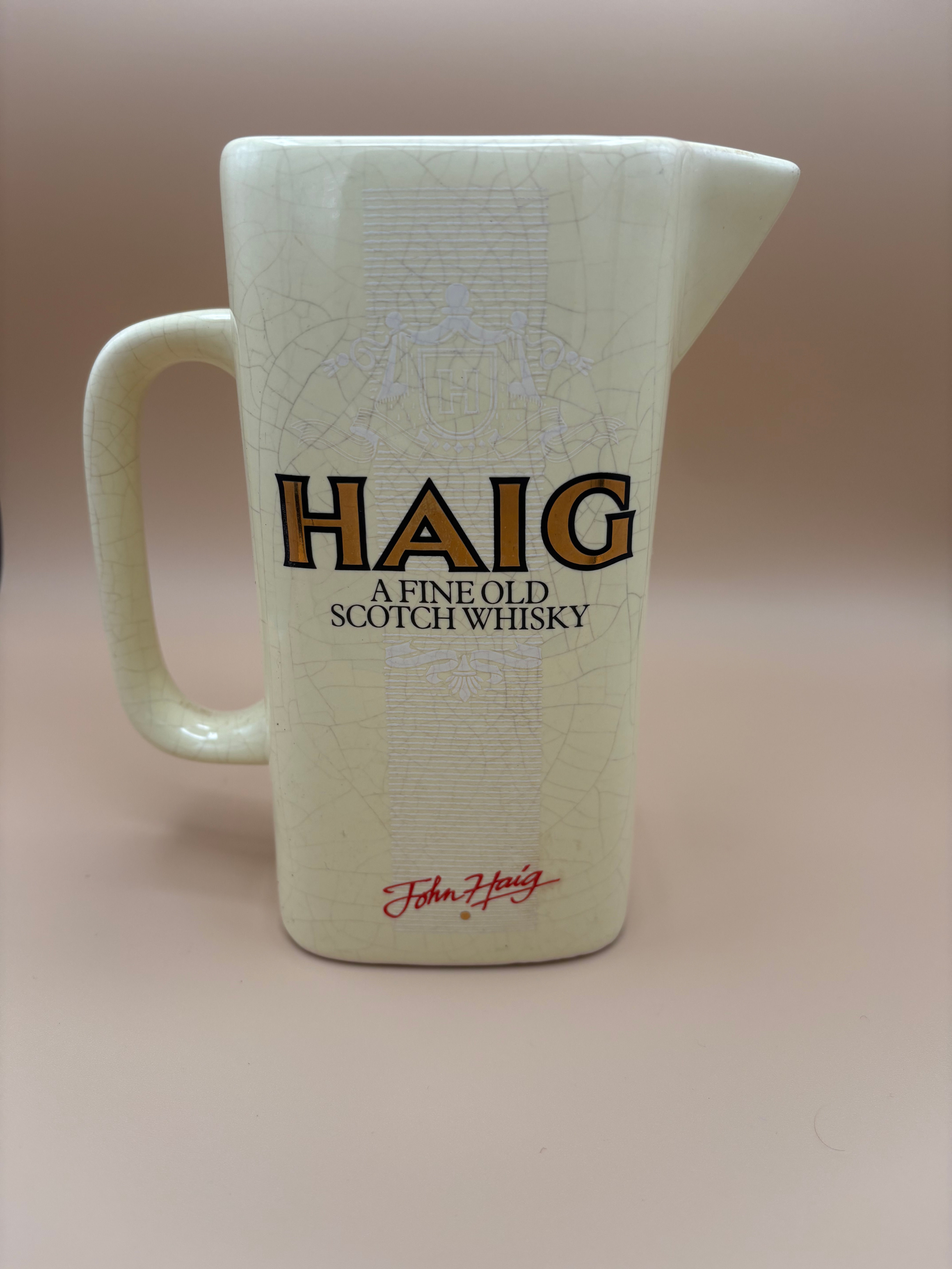 Whisky Water Jug Haig John Haig Seton Pottery 1970’s Pub