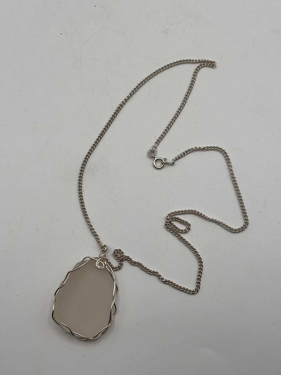 Thumbnail: Handmade Sea Glass Pendant on a 925 Silver Chain 