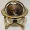 Thumbnail: Table Top Amber Pearl Swirl Ocean Gemstone World Globe on a Four legged Gold Ton
