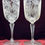 Thumbnail: Pair of Stunning Brotanical Themed Victorian Crystal Etched Wine or Water Goblet