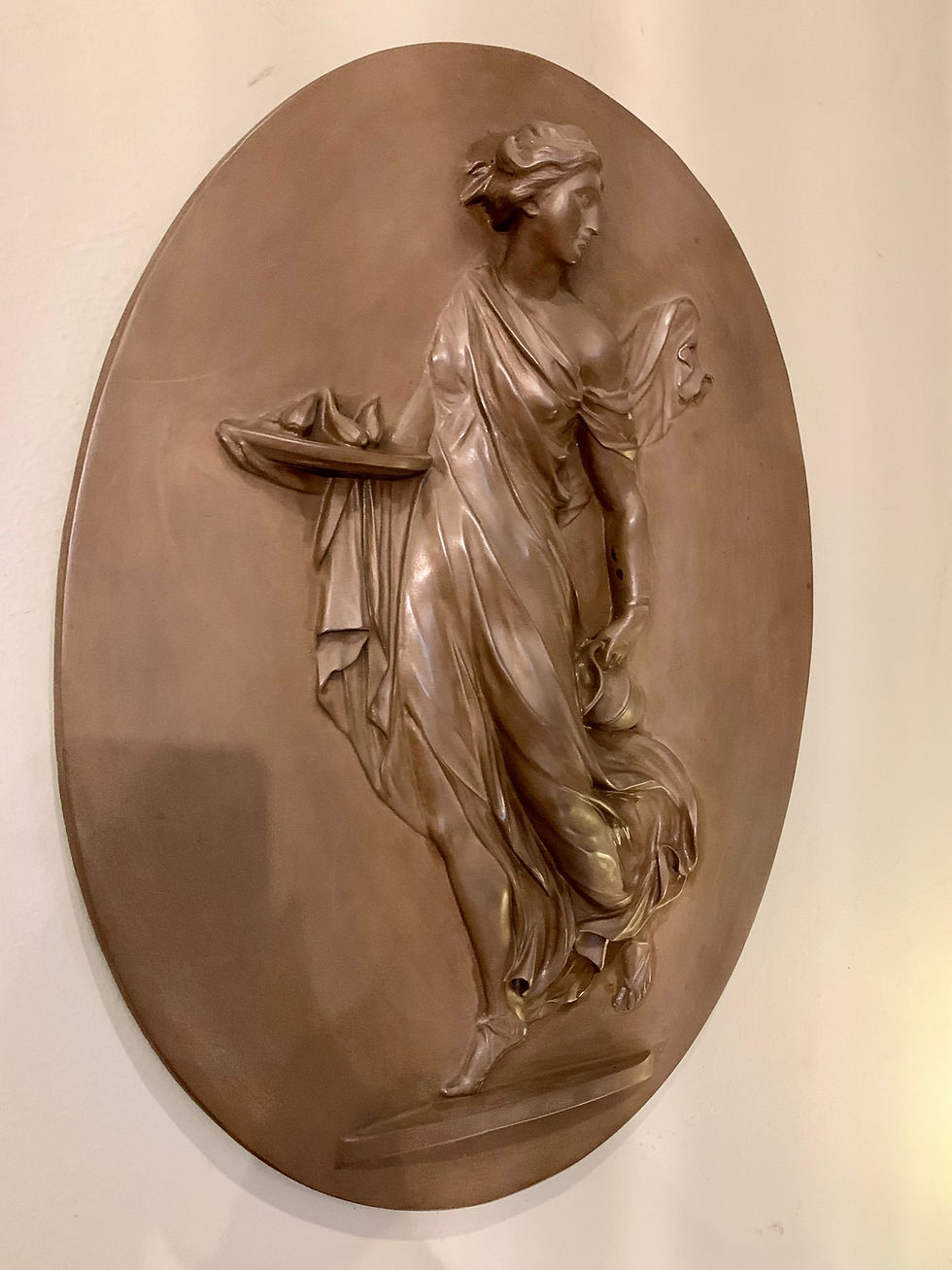 Thumbnail: Bronze Effect Wall plaque. Greek Lady Harvest