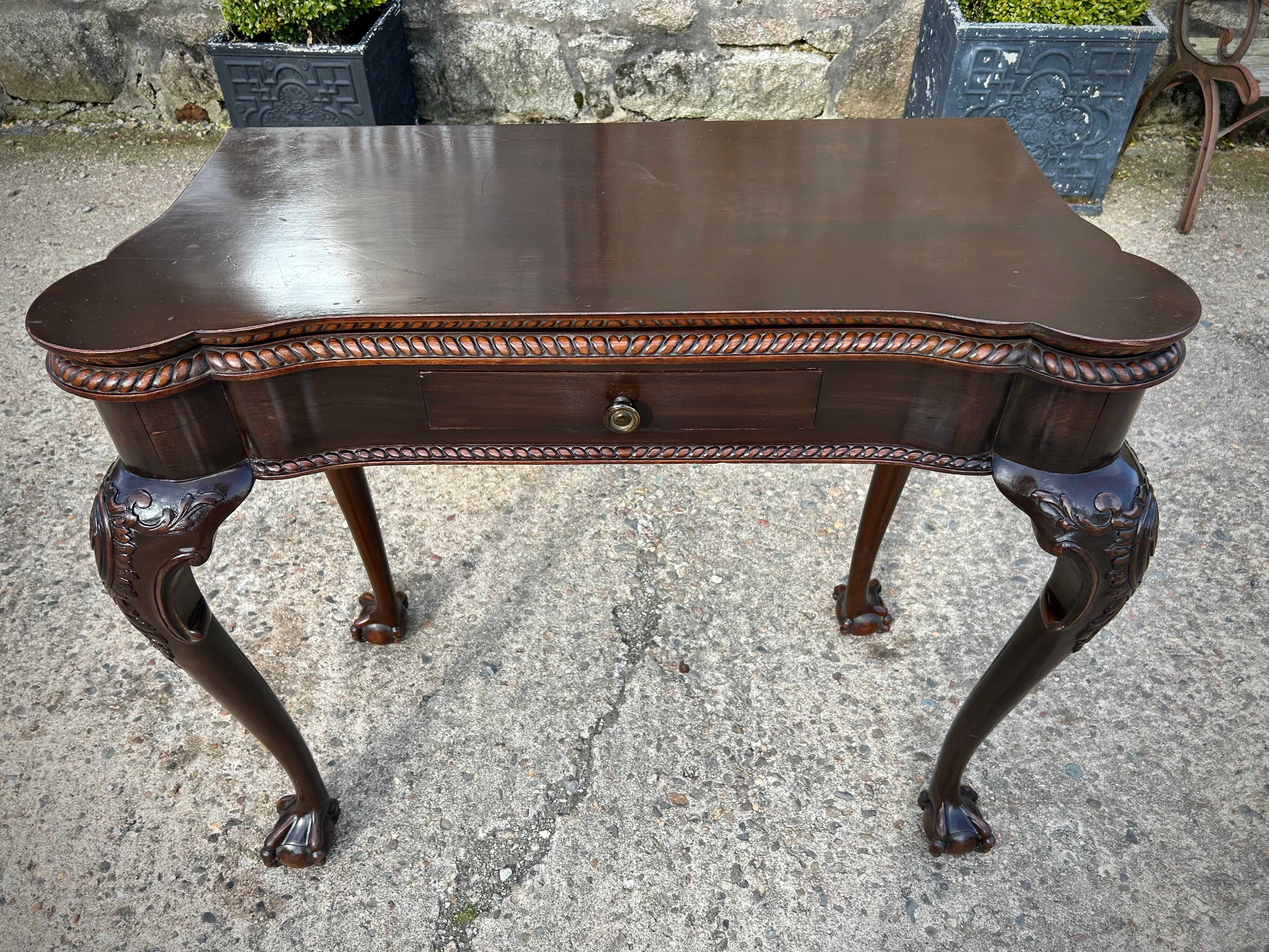 Late 19th Century Mahogany George II Chippendale Style Gate Leg Games Table