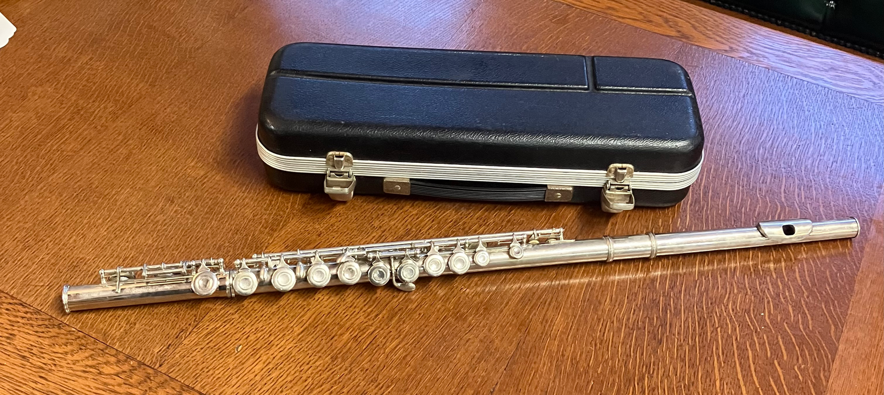 Vintage Nickel Plated Flute Made by Evette