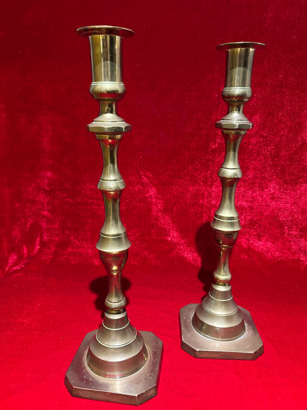 Thumbnail:  Large Pair of French Style Solid Brass Candle Sticks  Very Heavy 17” 43CM Tall 