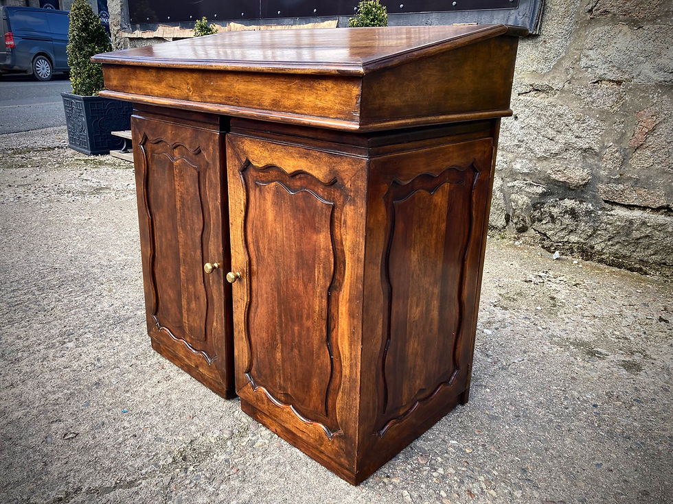 Thumbnail: Rare Pivoting is Pedestal Desk With Cabinets Rotate Outward Revealing Drawers