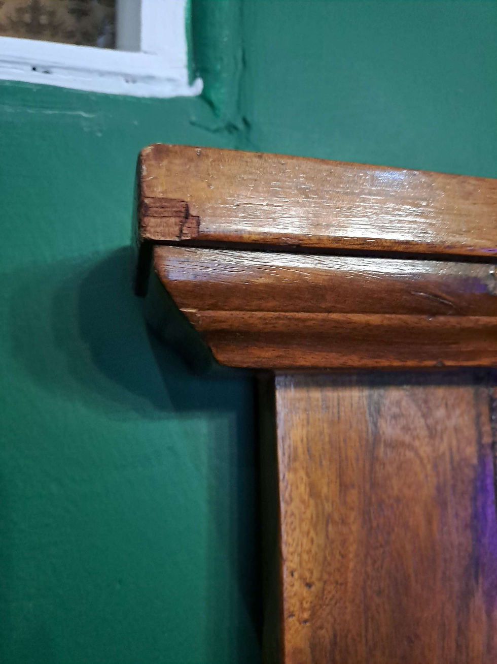 Thumbnail: Large Bevelled Pine Mantle Mirror