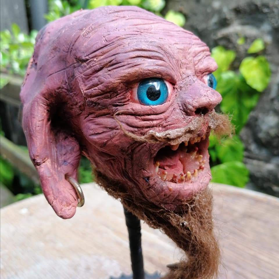 Thumbnail: ON SALE Handmade Shrunken Head Sculpture