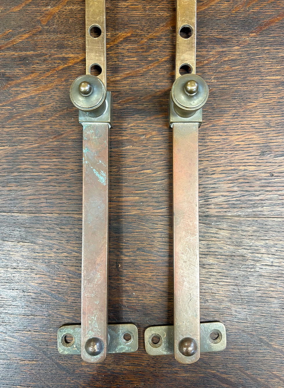 Thumbnail: Pair of Solid Bronze Window Stays Victorian Salvage 