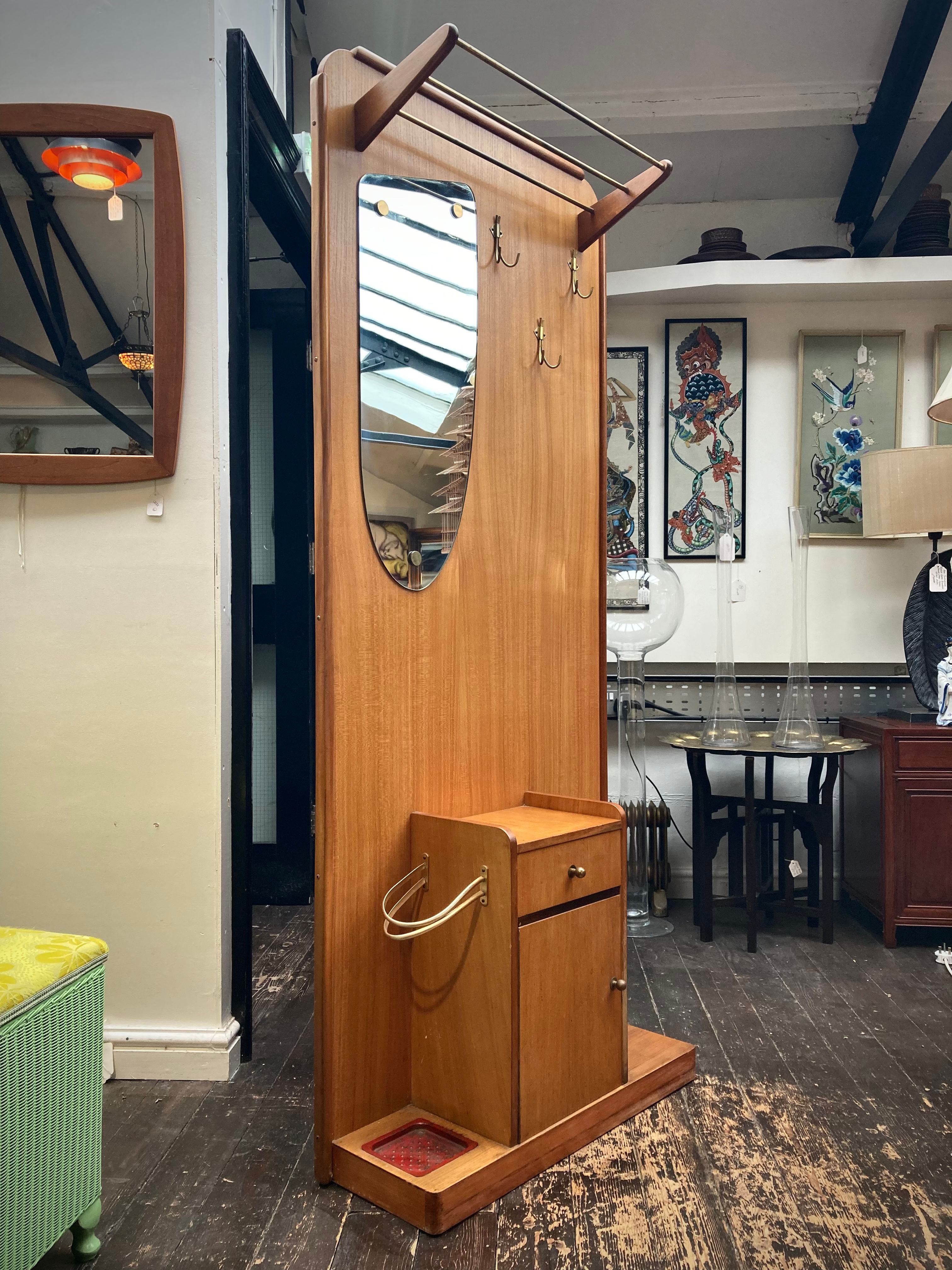 ON SALE Mid Century Teak Hall Stand