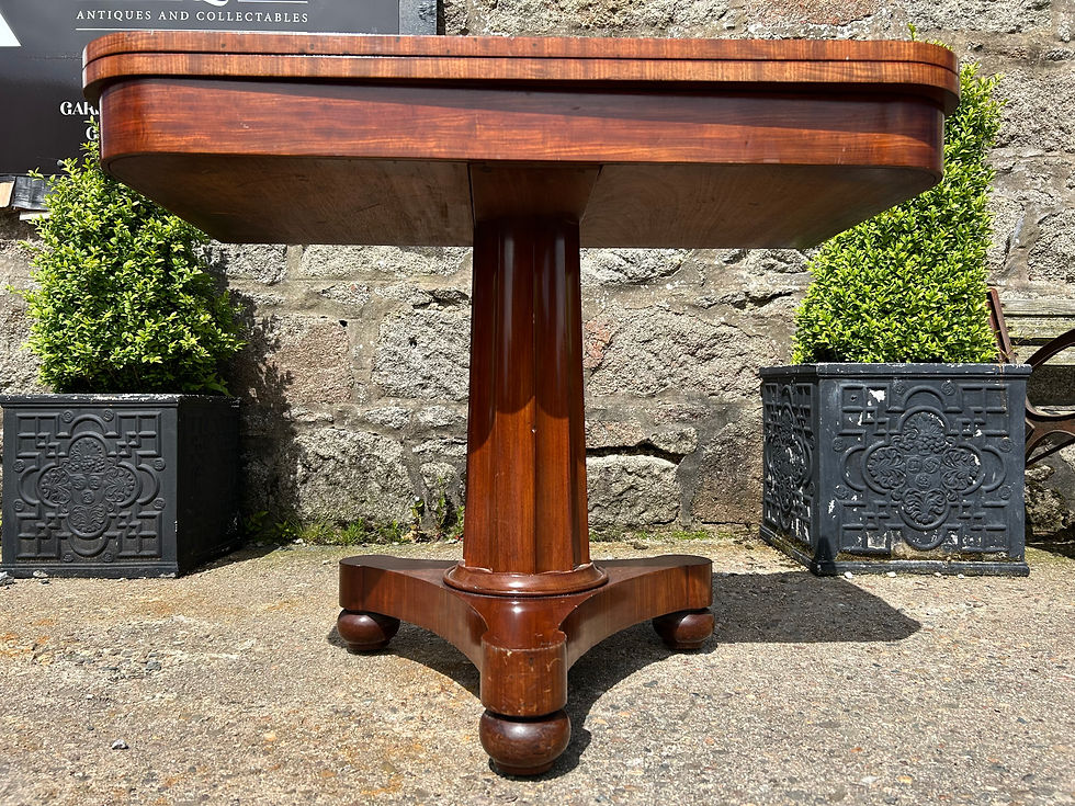 Thumbnail: 19th Century Rosewood Card Table Console Pedestal Red Baize Folding Games Table
