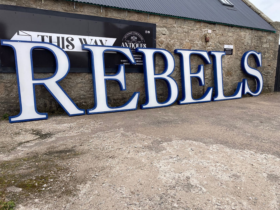 Thumbnail: Huge Industrial Carnaval Style Letters.  Spelling BEER/ BEERS