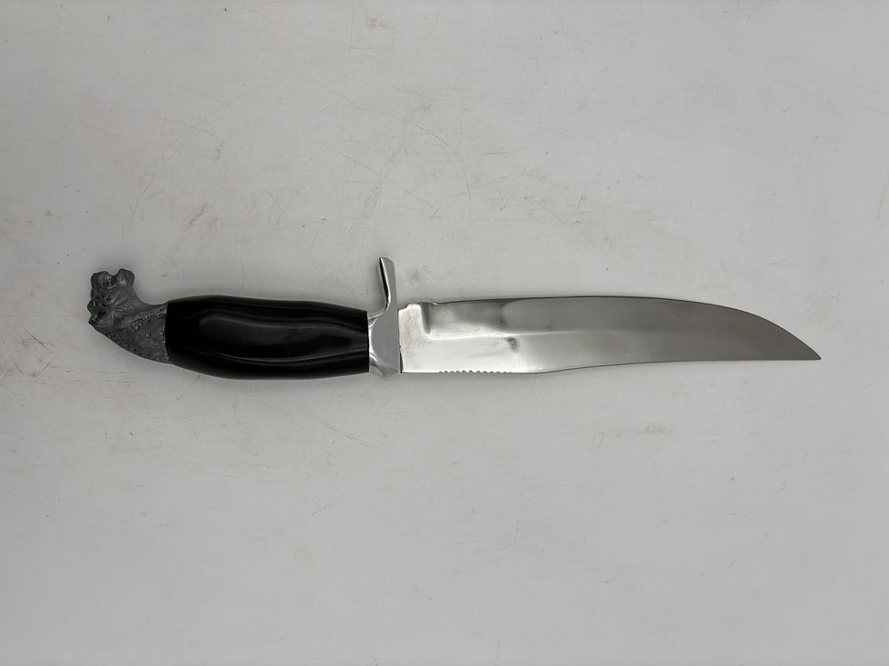 Thumbnail: Pair of Stainless Steal Hunting Knifes with  Cast-Metal  Lion Head Bolsters. 