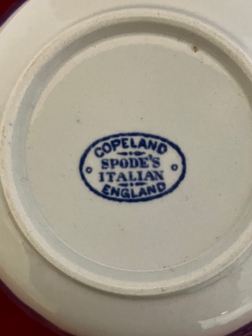 Thumbnail: Vintage Spode Italian Blue and White Porridge Bowl