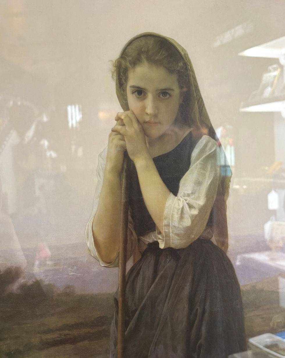 Thumbnail: Framed Print of “The Young Shepherdess” by William A Bouguereau 