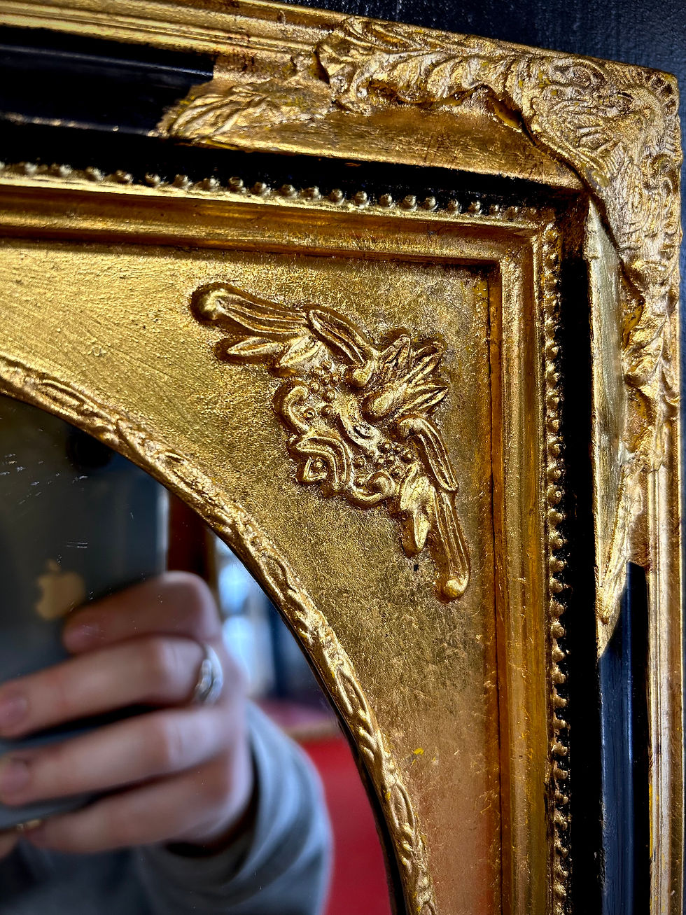 Thumbnail: Antique French Baroque Empire Style Gilt Mirror 