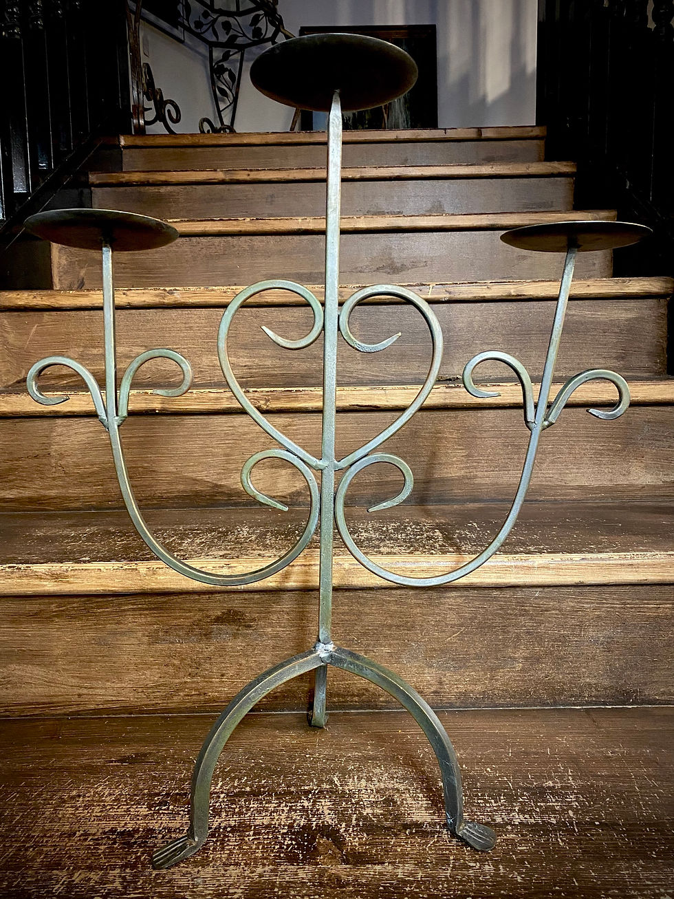 Thumbnail: Wrought Iron 3 -Arm Candle Holder