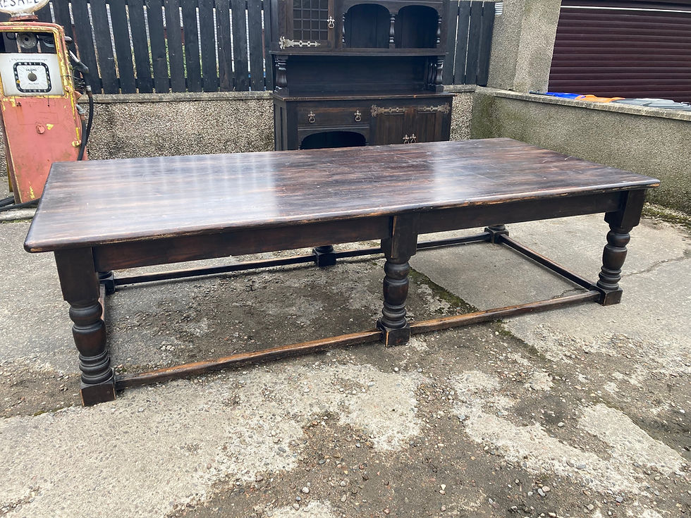 Thumbnail: ON SALE Huge Refractory Jacobean Style Dining Table Ten Feet Long Seats 12 Pla