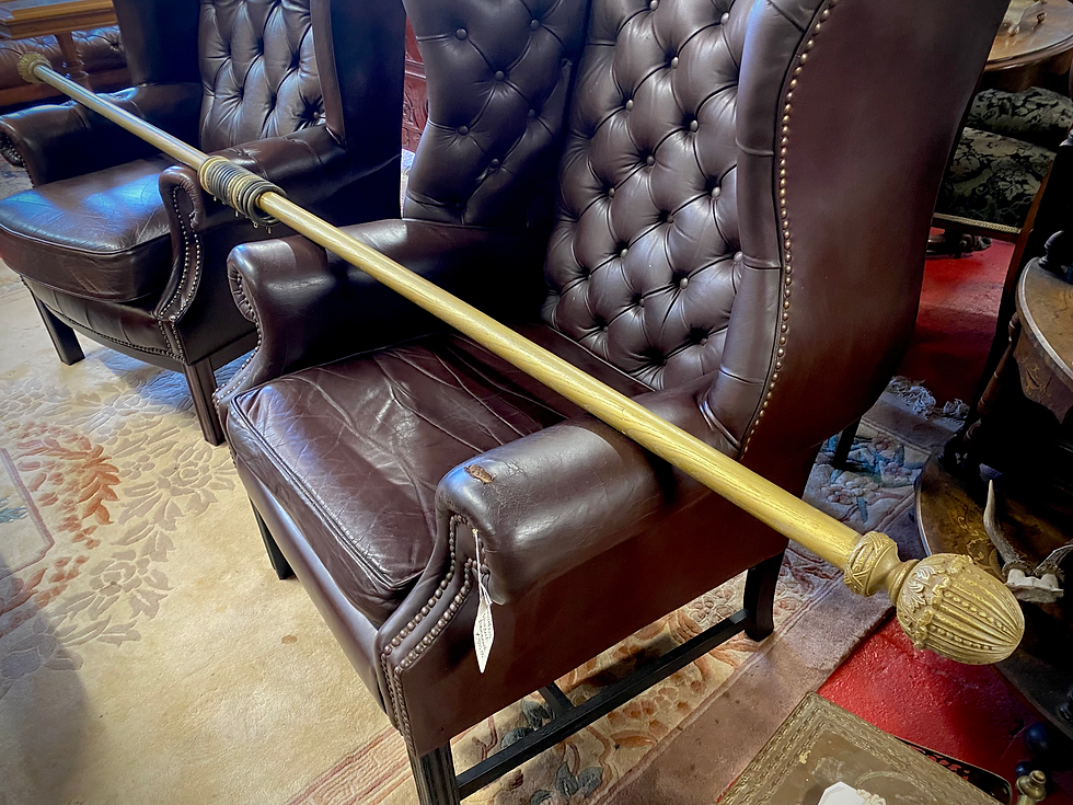 Thumbnail: Wooden Antique Style Gilt Curtain Pole 