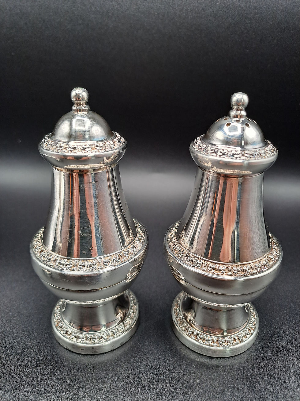 Thumbnail: 3 Piece Georgian Style Silver Plated Condiment Cruet Set