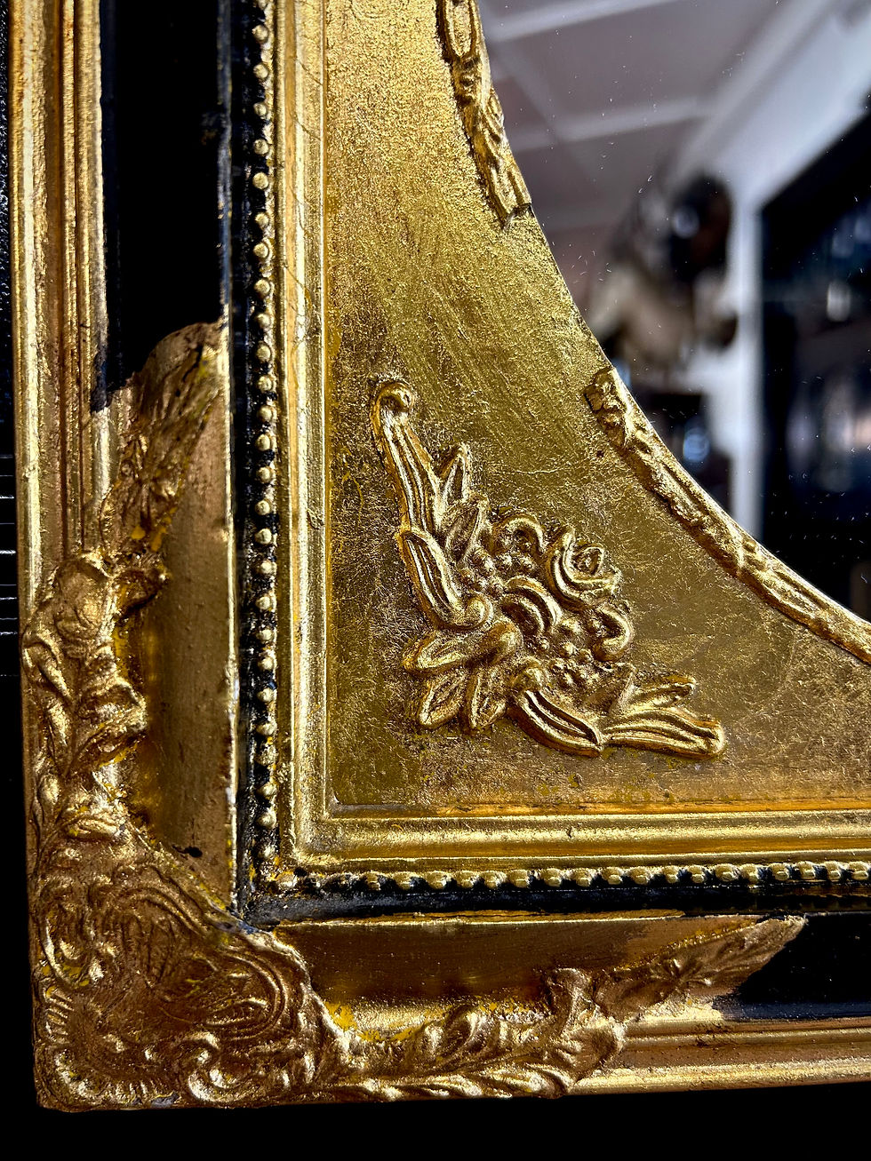 Thumbnail: Antique French Baroque Empire Style Gilt Mirror 