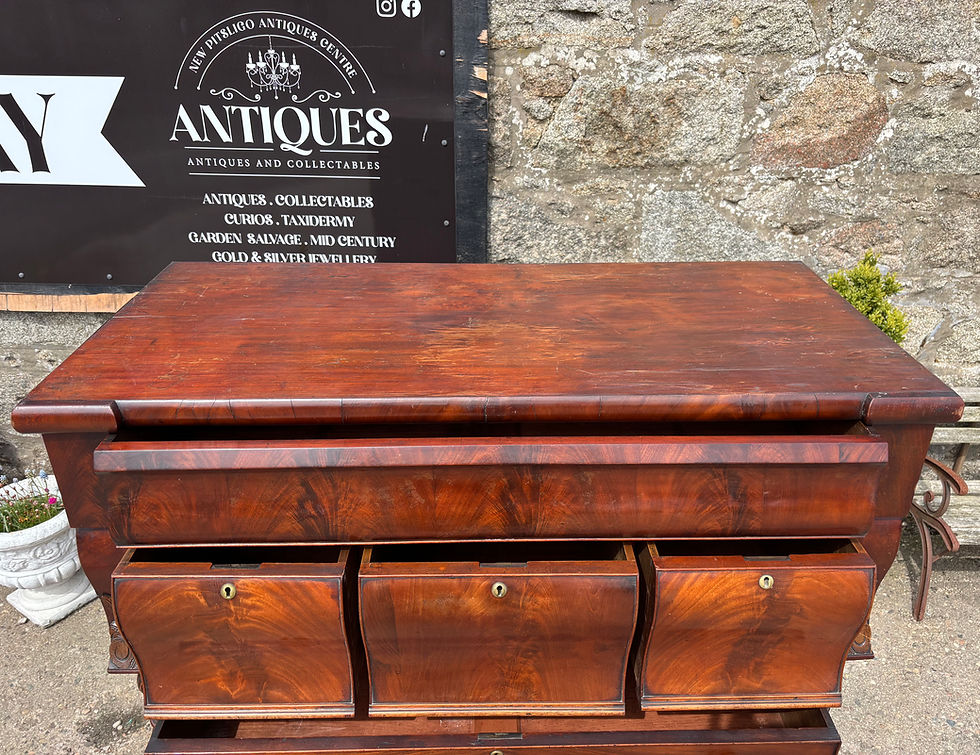 Thumbnail: Ogee Mahogany Chest of drawers With Large Topper & Storage Drawers.