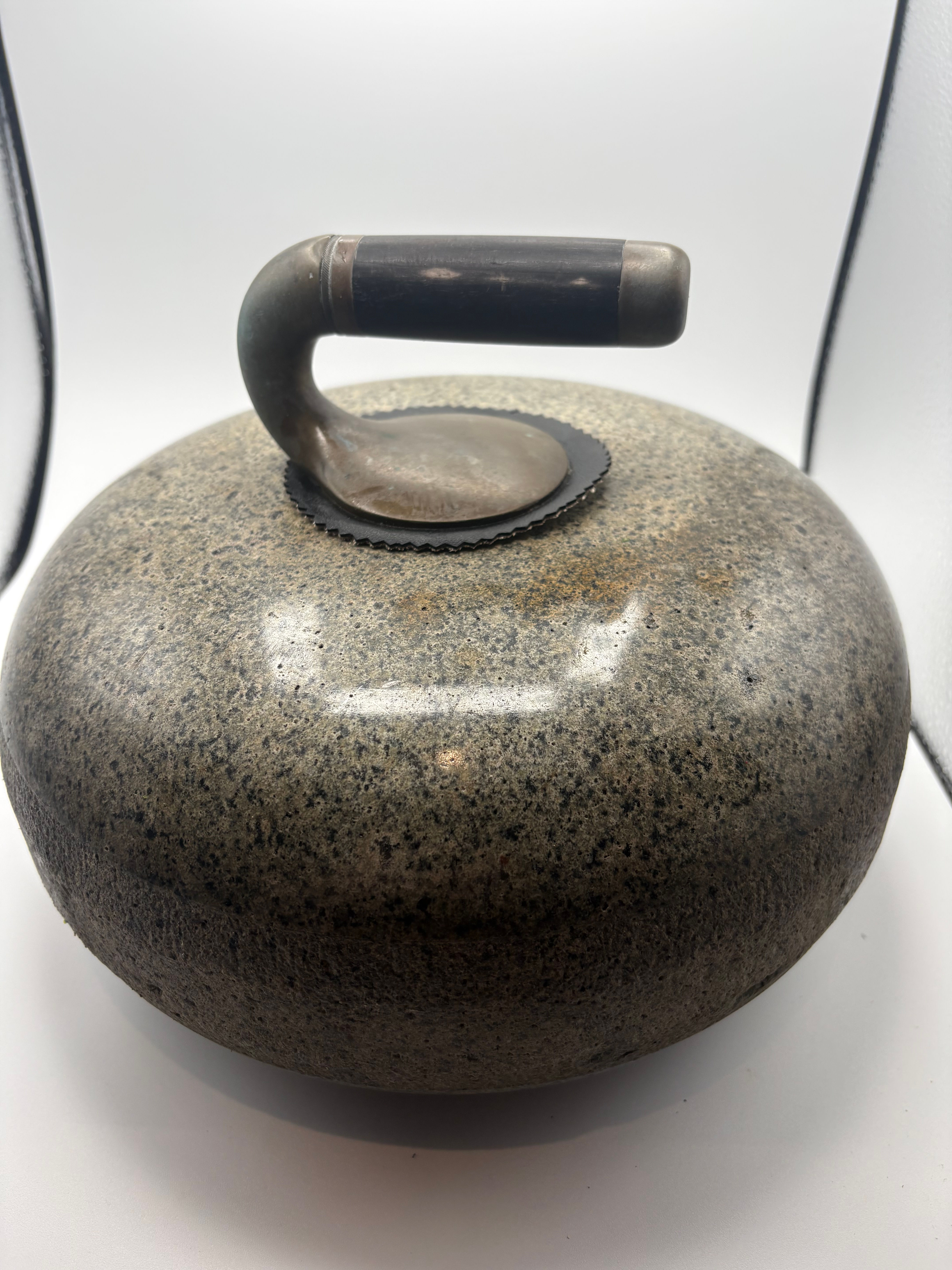 Antique Solid Granite Curling Stone With Handle Original Ailsa Craig Stone Marbl