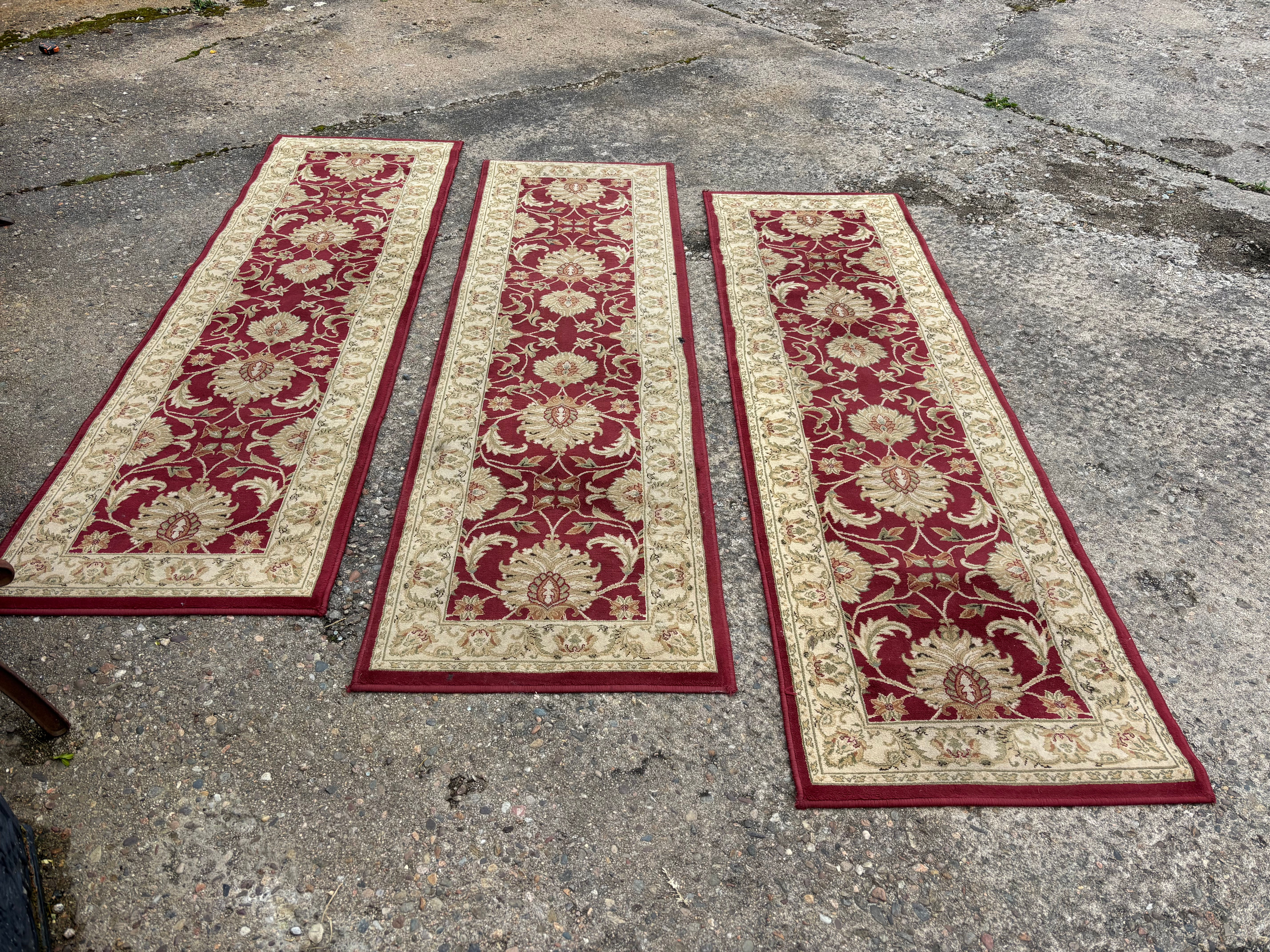 Runner Rug Red & Gold Pattern
