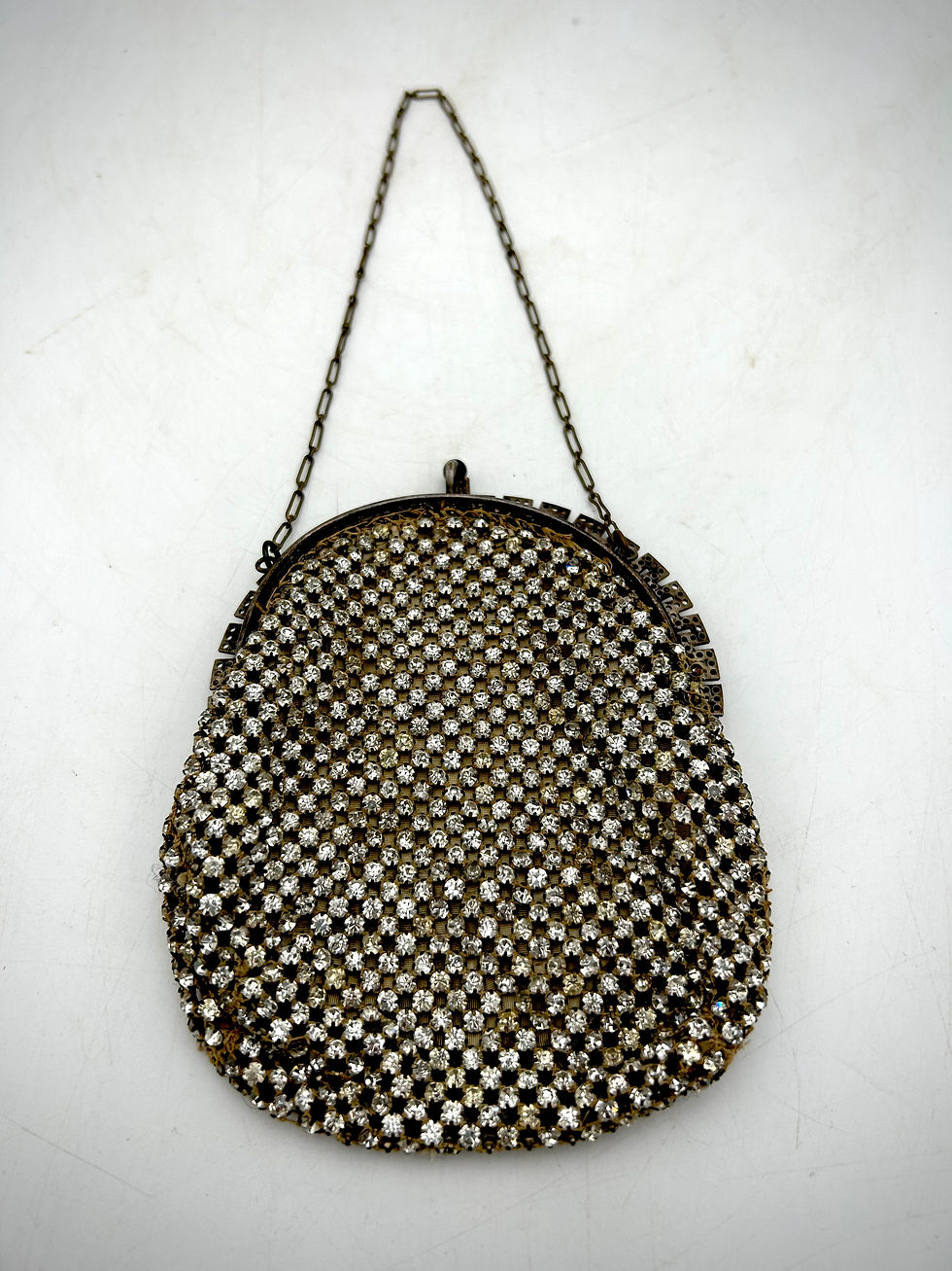 Thumbnail: 1930’s French Art Deco Diamanté Coin Purse Vintage Bag 