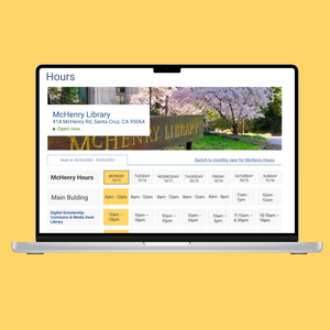 UCSC Library Hours Page 