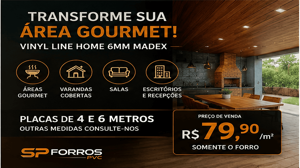 Forro Vinyl Line Home Madex 6mm: Mogno, Cerejeira e Nogueira por R$ 79,90/m²