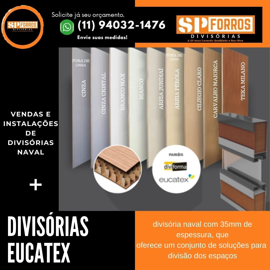 Divisoria de ambiente - Eucatex naval - Divisória de escritório