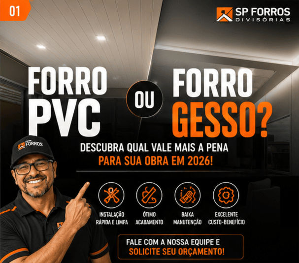 forros de pvc branco e amadeirado ou forro de gesso