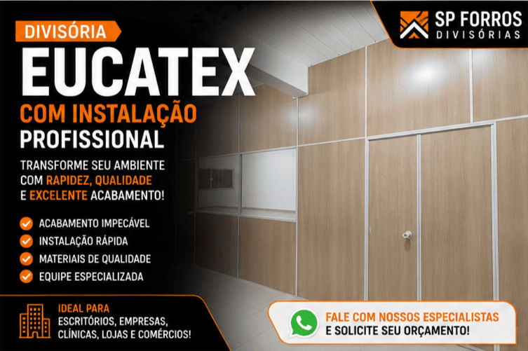 Divisória Eucatex com Instalação Profissional: Organize seu Ambiente com Rapidez e Qualidade