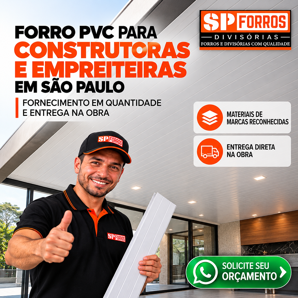 Fornecedor de Forro PVC para Instaladores em São Paulo: Materiais, Reposição e Entrega na Obra