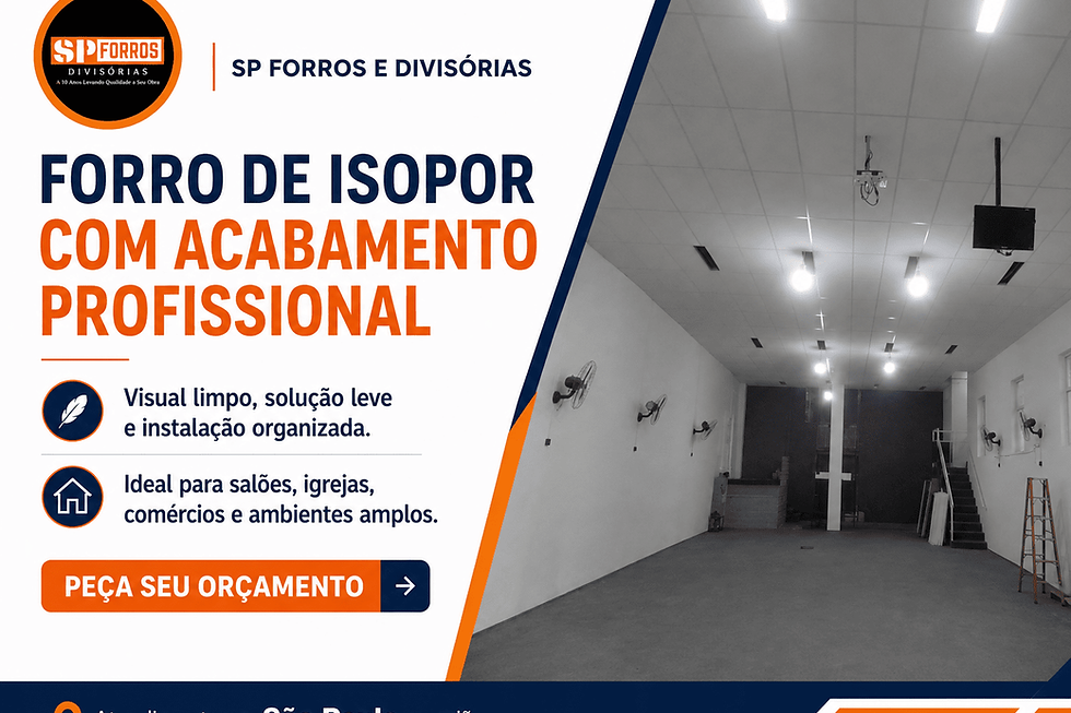 Detalhe de forro de isopor para comparação antes da compra