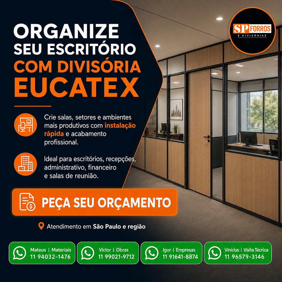 Divisória Eucatex com venda e instalação
