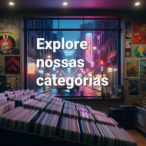Categorias da Moskito Eletriko com discos de vinil, livros e colecionáveis